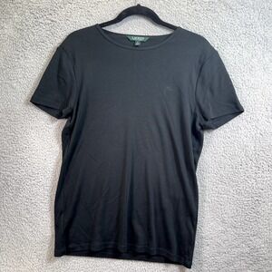 Lauren Ralph Lauren Shirt Women Extra‎ Large Xl Ladies Causal Black Top